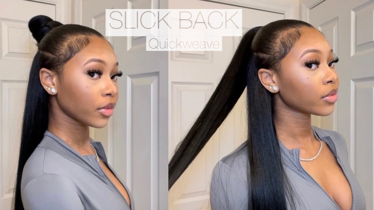 HOW TO: Slick Back Half up Half Down Quick Weave