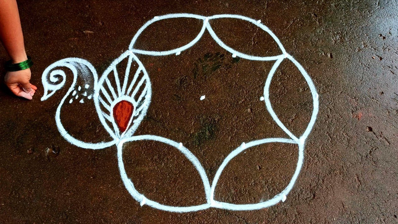 Puratasi madham bird kolam|5*3 Navaratri special kolam|Saraswati Puja kolam|Beautiful rangoli