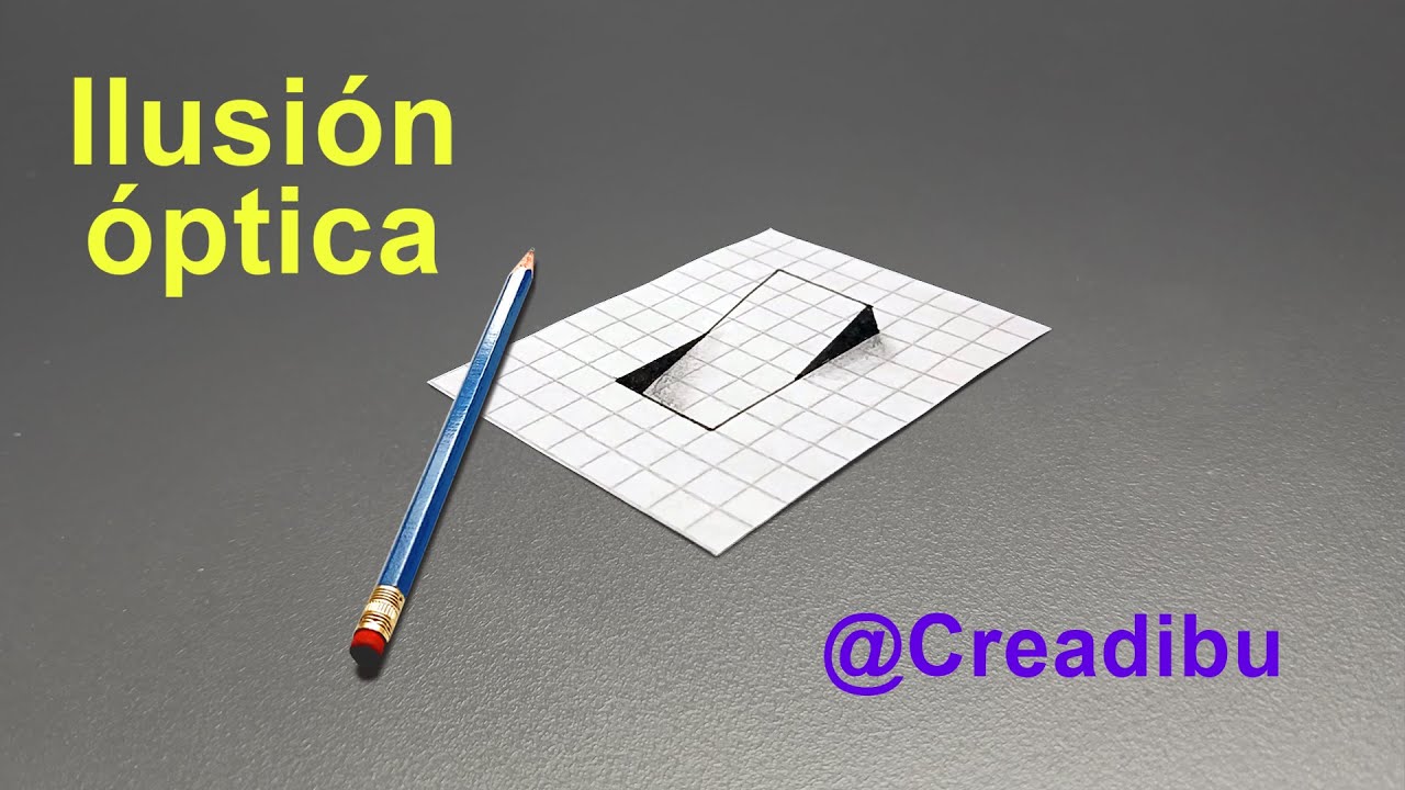 Ilusi&oacute;n &Oacute;ptica: Tecla 3D en Papel 🎨🔍 Cuadriculado! 🎨✏️