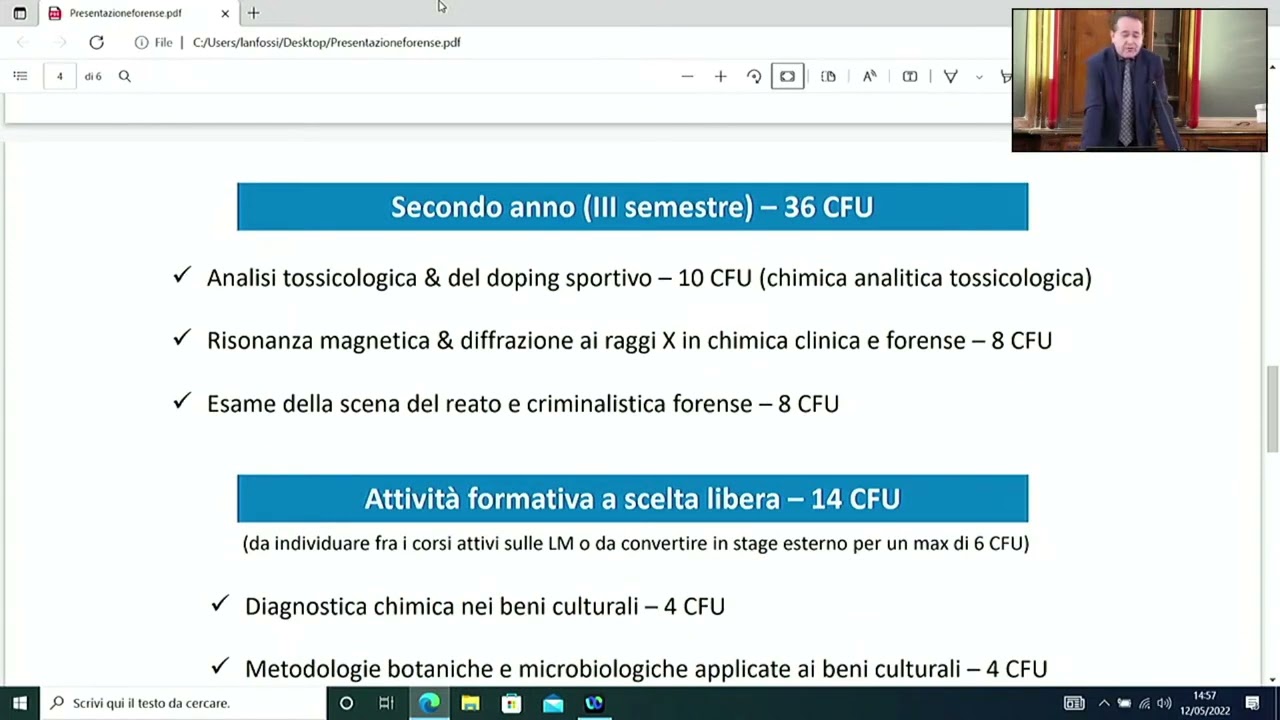 Presentazione Laurea Magistrale in Chimica Clinica, Forense e dello Sport - AA 2022-2023