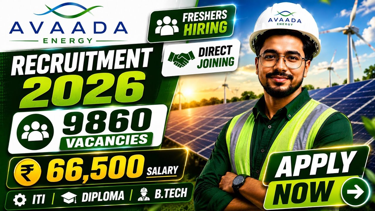 🚀 Avaada Energy Direct Joining 2026 😱 | 9860 Vacancies | ITI Diploma Graduate B.Tech |Salary ₹66,500