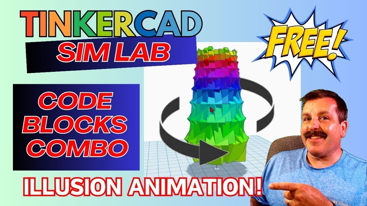 Animate Tinkercad Codeblocks Parametric Parts in Sim Lab for Beginners!