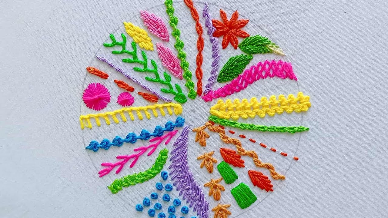 😱Top 26!!  Hand Embroidery Basic Stitches for Beginners,Different Stitches Design,বর্ডারলাইন সেলাই