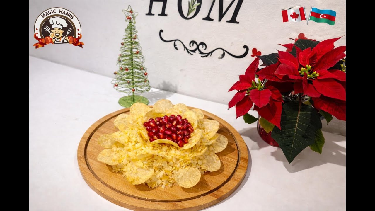 Gül formasında çipsili salat | Az ərzaqla asan resept 🌸🥗