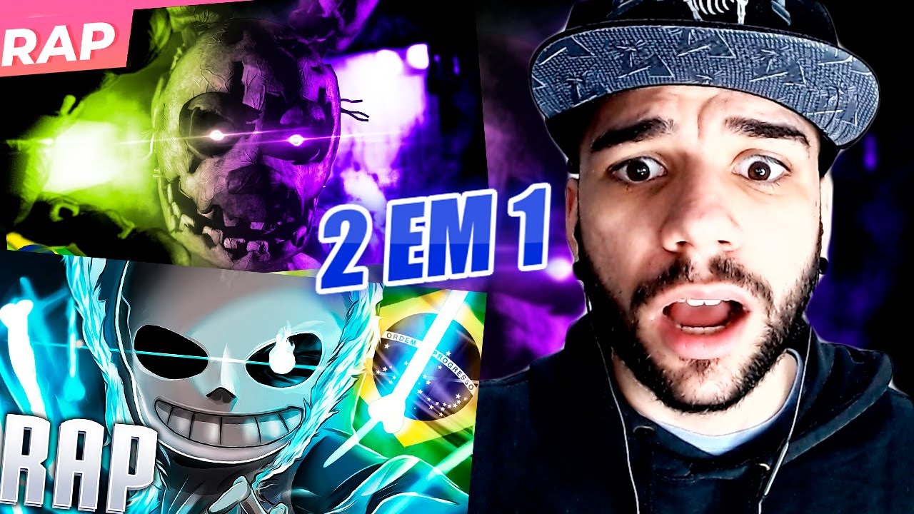 REACT - 2 EM 1 - RAP DO SANS (UNDERTALE) PAPYRUS DA BATATA - RAP DO SPRINGTRAP (FNAP) IRON MASTER