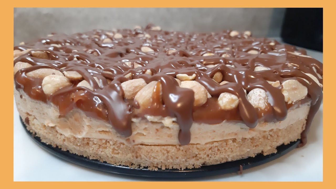 Gâteau Snickers sans cuisson 🥜🥜 fromage et beurre de cacahuète #Snickers