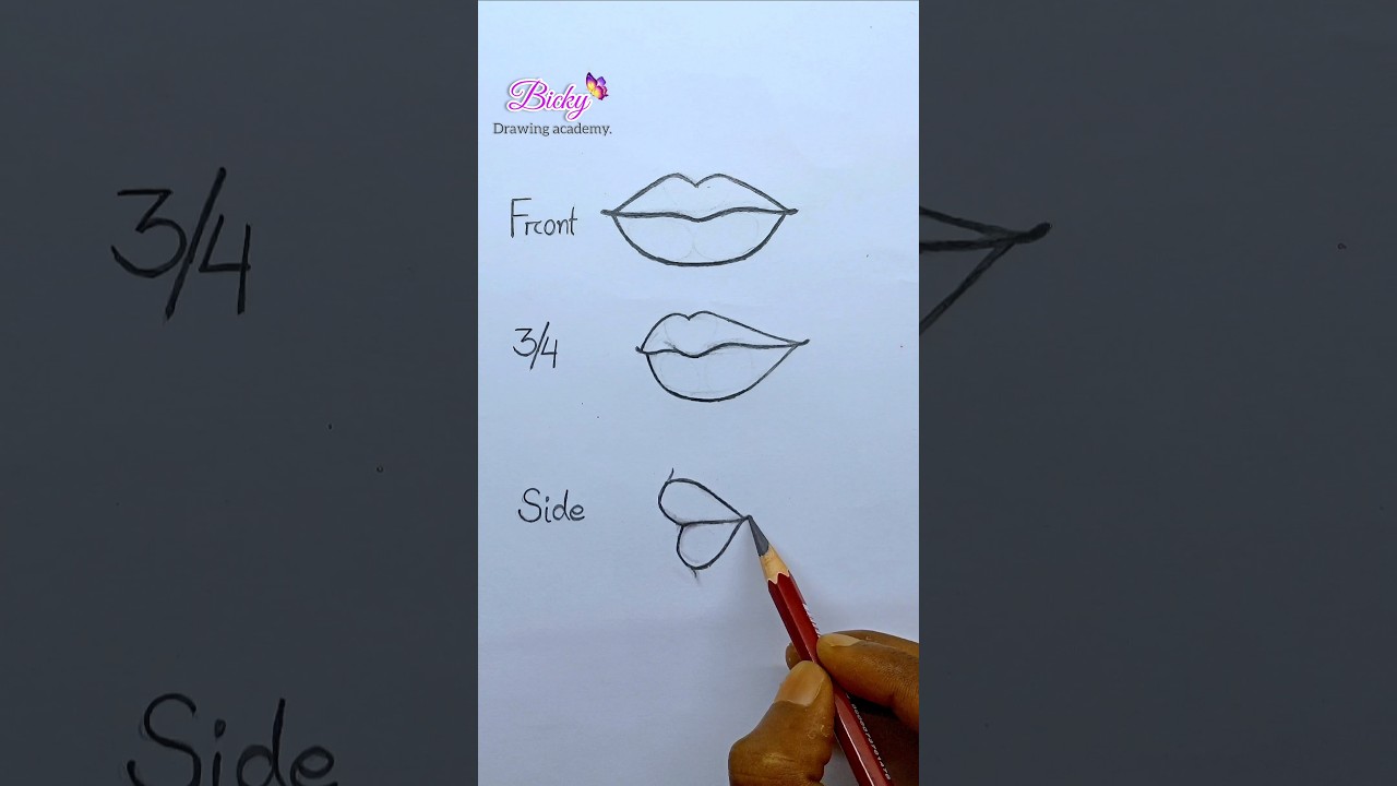 How to draw lips ✨ #art #drawing #tutorial #lips #shorts #viral