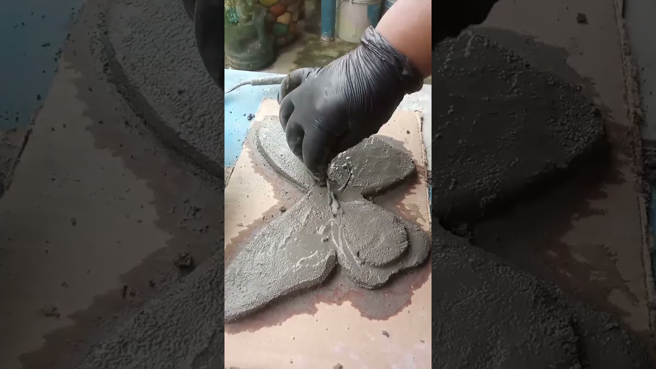 Mira como  hacer mariposas de cemento con flores