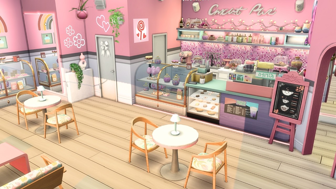 CANDY SHOP w/Apartment (Sims 4 Businesses & Hobbies) 🍭🌆 Sims 4 Build Stop Motion (NO CC)