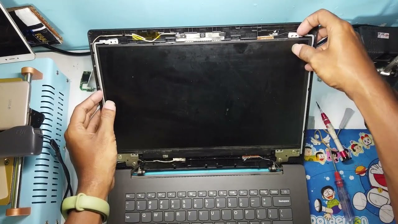 cara mudah mengganti lcd lenovo ideapad 330 #lenovo