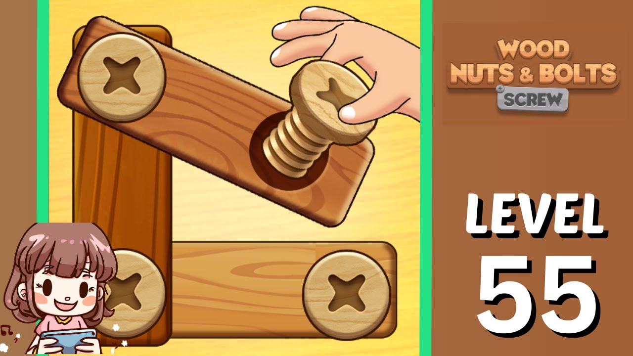 Wood Nuts and Bolts Screw Level 55 Solution Walkthrough ⚙️🧩