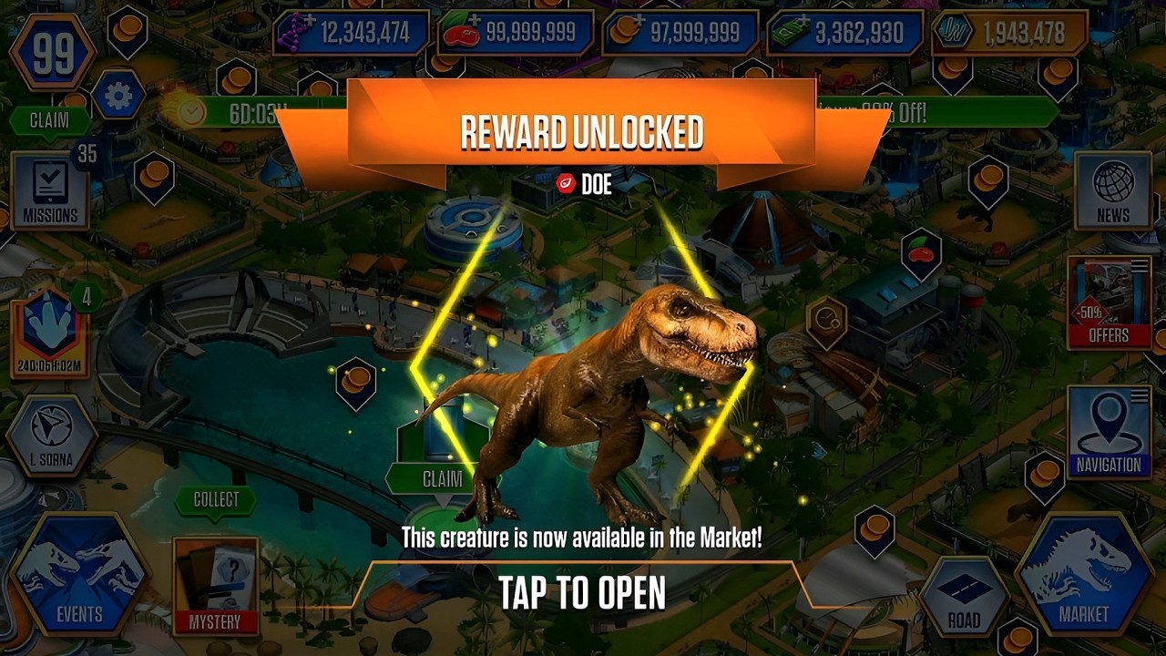 COMPSOGNATHUS GEN 2 VS OSTAFRIKASAURUS UNLOCK DOE MAX LEVEL 40 | JURASSIC WORLD THE GAME