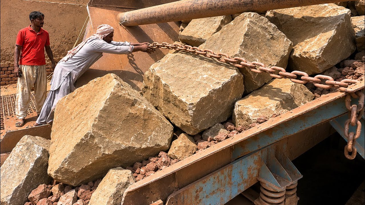 &lsquo;Big Rock Crusher Machine: A Giant in Action&rdquo; Big Rock Crushing: A Powerful Process&rdquo;#stonecrusher 