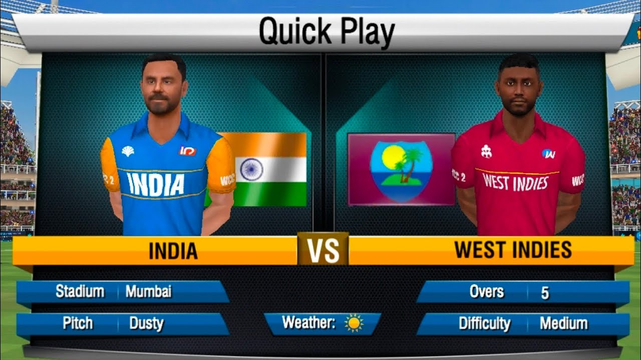 INDIA VC WEST INDIES game #india #worldcricketchampionship3 #youtube #westindies 