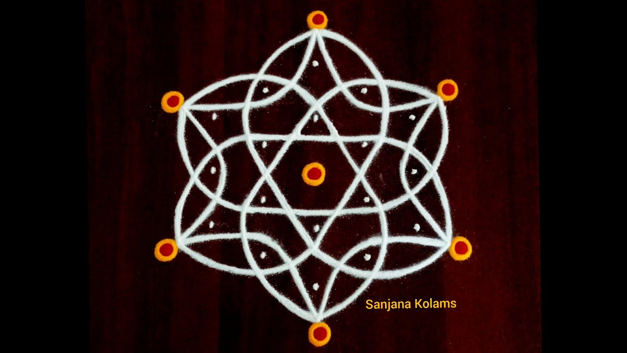 2170. 5 Dot Small Easy Simple and Beautiful KambiKolam/ LatestMuggu/CreativeDesign/ FridayRangoli