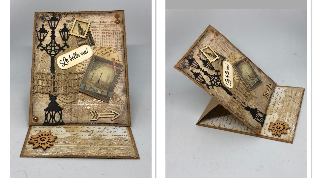 TUTO CARTE CHEVALET FACILE thème vintage