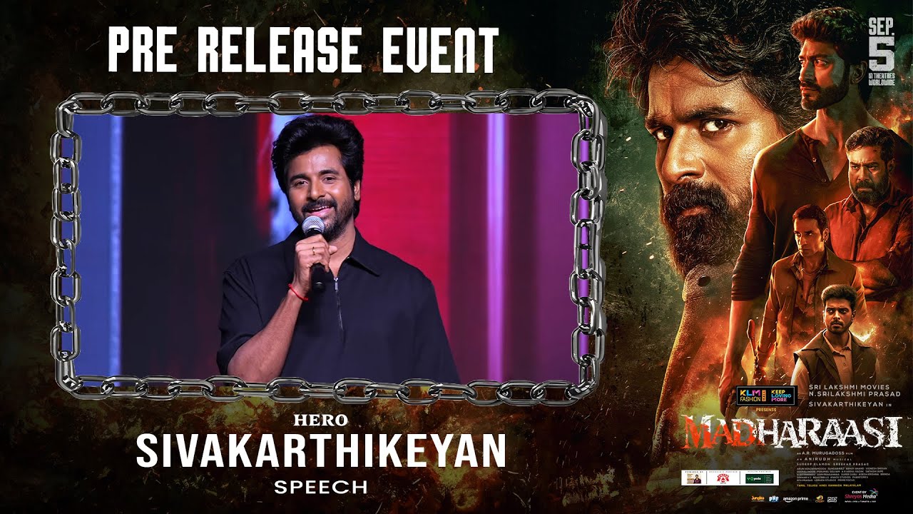 Hero Sivakarthikeyan Speech at Madharaasi Pre-Release Event | Anirudh | AR Murugadoss