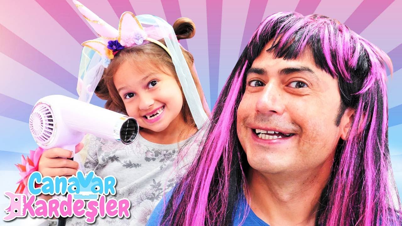 CANAVAR KARDEŞLER - Selin ve Nail Baba  kuaför oluyor! Kızlar için güzellik oyunu!