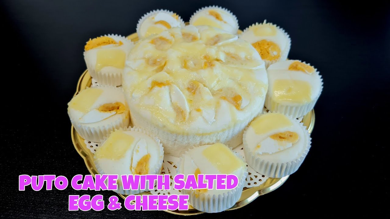 PUTO CAKE WITH SALTED EGG & CHEESE /FILIPINO KAKANIN