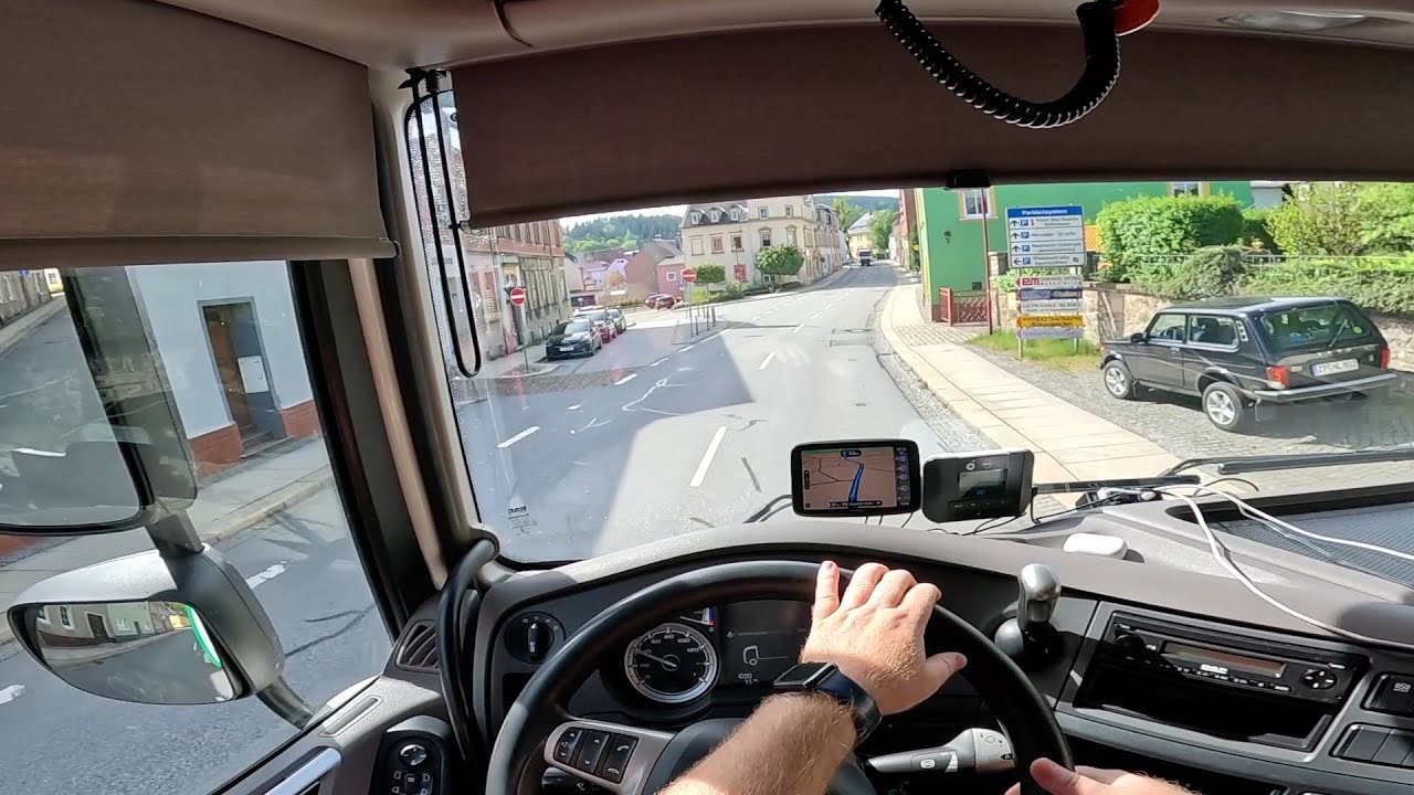 Driving a truck through mountain towns Narrow roads in Germany🇩🇪