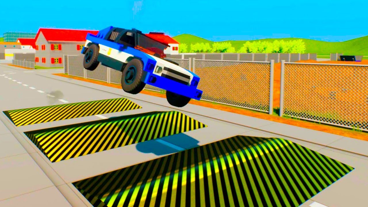 Lego Car Smasher Explosive Speed bumps Crashes | Brick Rigs