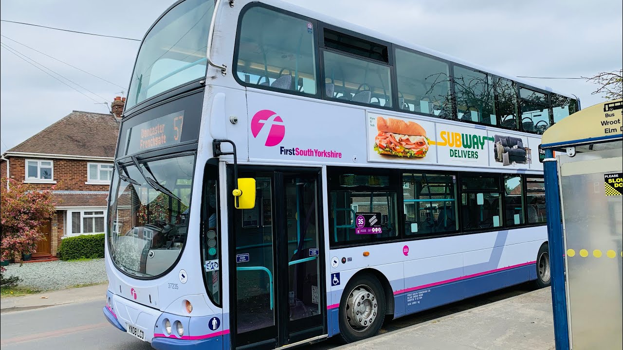 First Bus Doncaster 37235 On 57f Leaving At Finningley