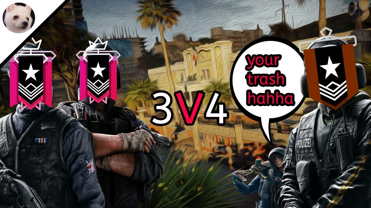 3v4 against Trashtalking coppers - Rainbow Six Siege