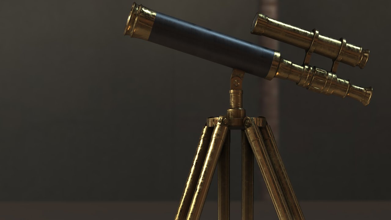 Speed Model of a Vintage Telescope | Autodesk Maya to Element 3D