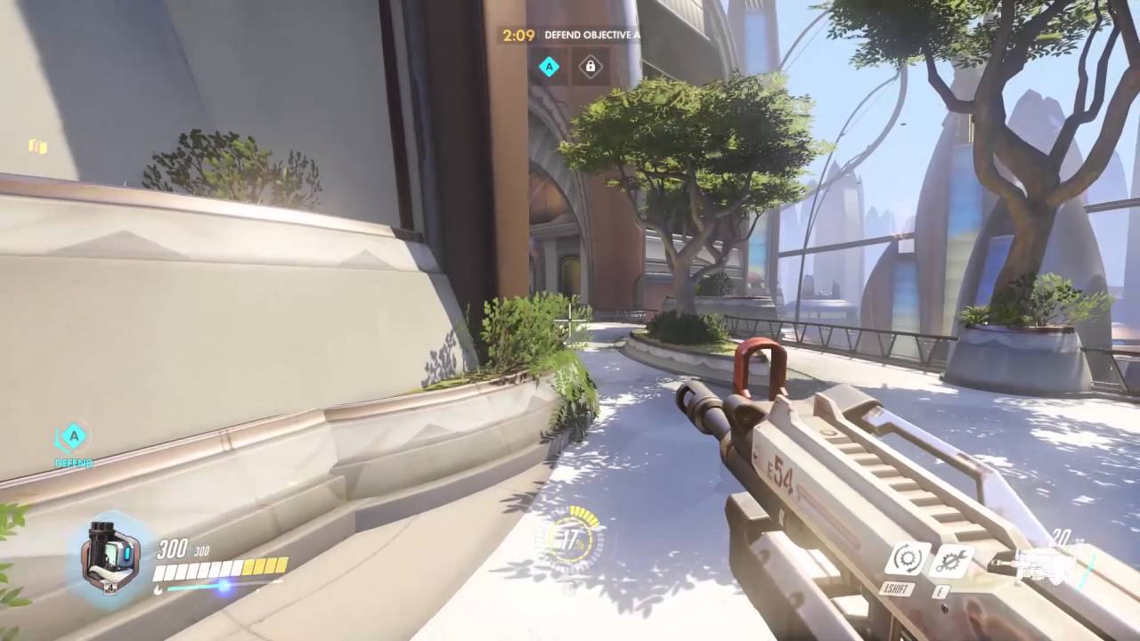 Overwatch Multiplayer match Numbani Defend the flag as Bastion Nvidia GTX 970
