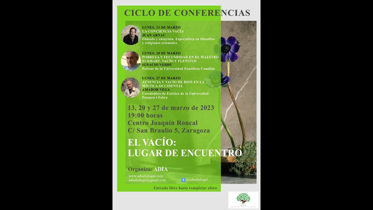 CONFERENCIA JUAN ARNAU. LA CONCIENCIA VACÍA. 13/03/2023.