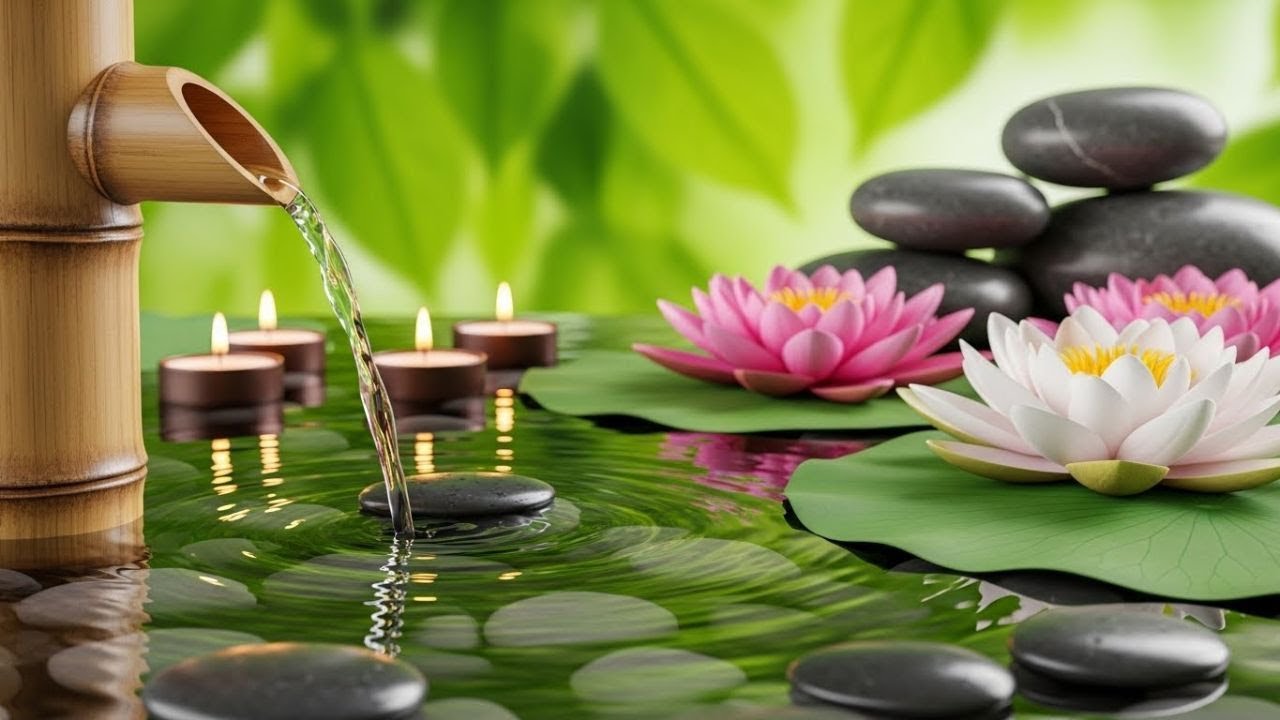 (No Ads) Bamboo Water Sleep Music 🌿 Deep Relaxation & Peaceful Dreams