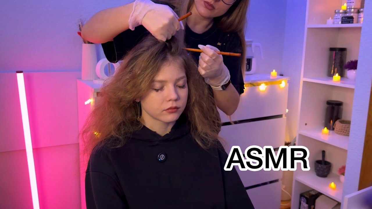 Real ASMR | Осмотр кожи головы и расчёсывание волос | АСМР массаж 💆🏼‍♀️