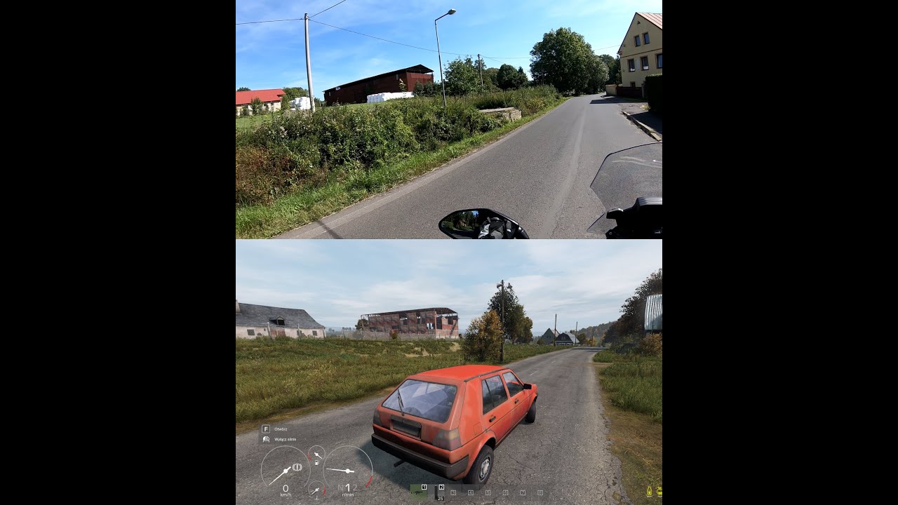 Real Chernarus from DayZ on motorcycle (Ústí nad Labem surroundings in Czech Republic)