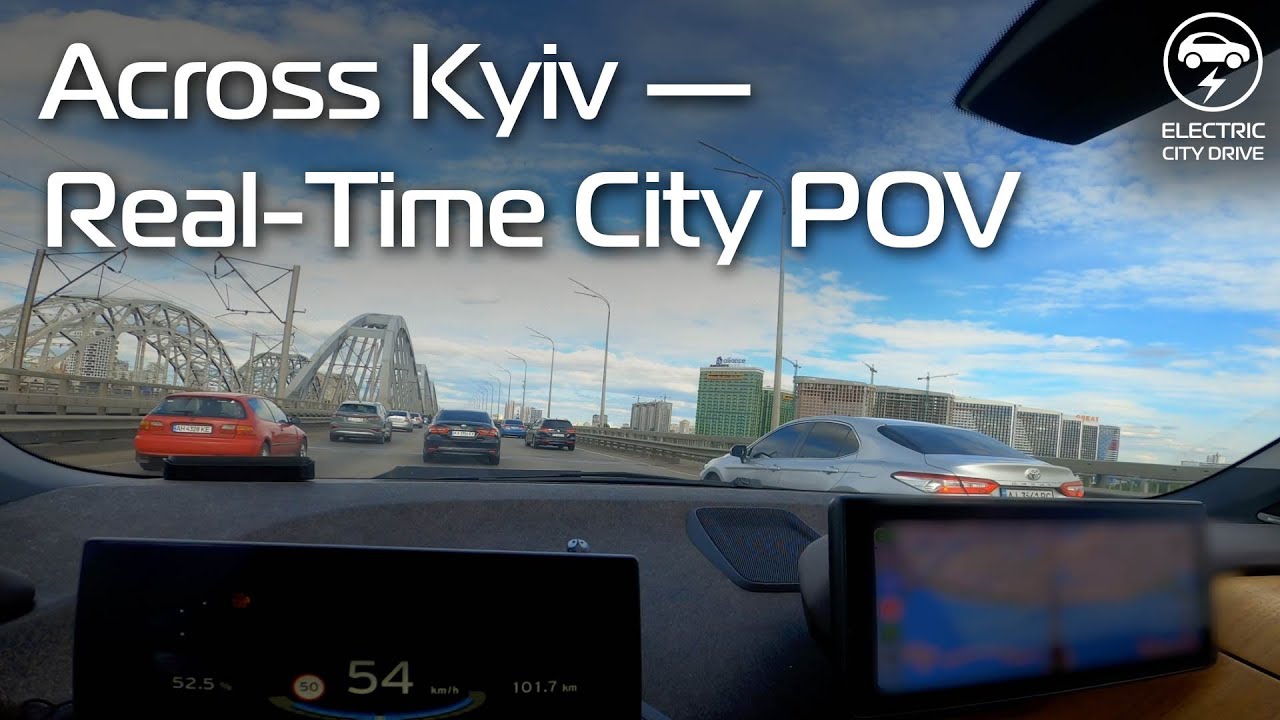 Across Kyiv — Real-Time Electric Drive with Chill Music [4K | 1h25m]