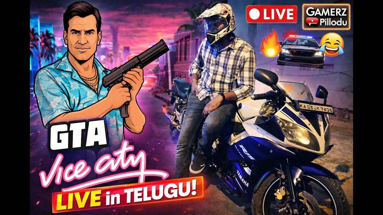 🔥Vice City Returns! 😎 GTA Vice City Live Gameplay in Telugu | GAMERZ Pillodu