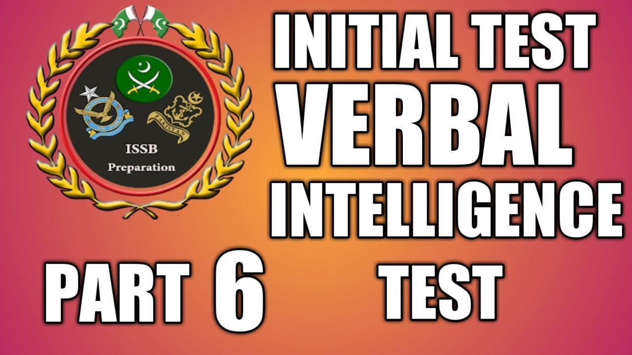 Initial test verbal intelligence test part 6