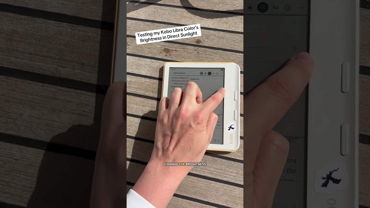 Тест яркости цвета Kobo Libra при прямом солнечном свете