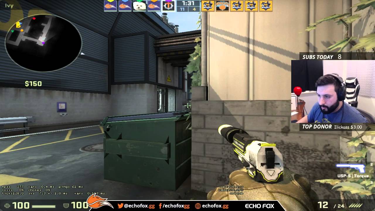 Echo.FoX mOE Esea-p match vs Winout - Hilarious pistol 3k ivy