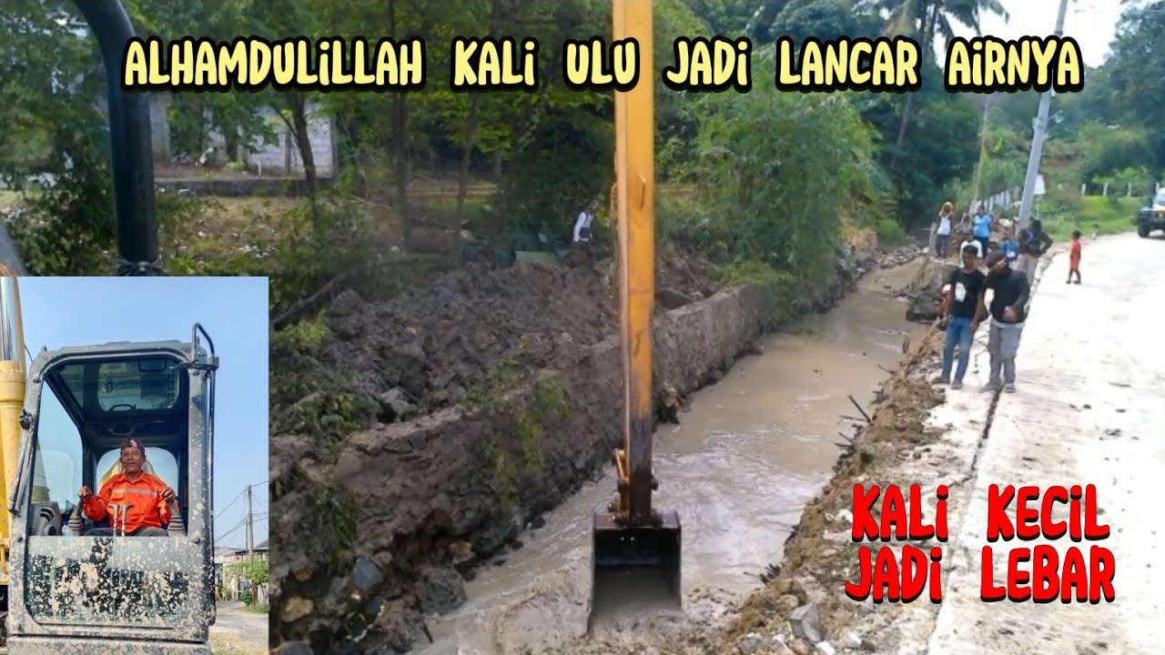 Mengalir deras setelah babeh Ramlih Keruk kali hulu cikarang  