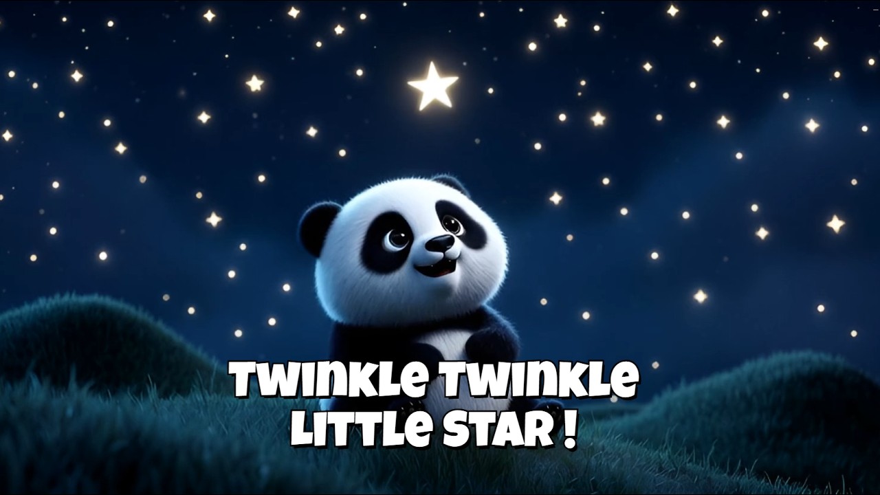 Twinkle Twinkle Little Star | Panda Cartoon Song for Kids | Bedtime Nursery Rhyme | English