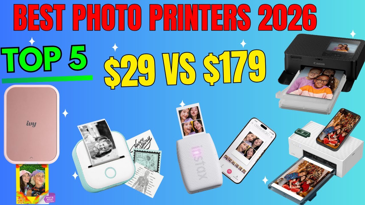 TOP 5 Best Photo Printers (2026) - Canon Selphy CP1500 vs Canon Ivy 2 Review