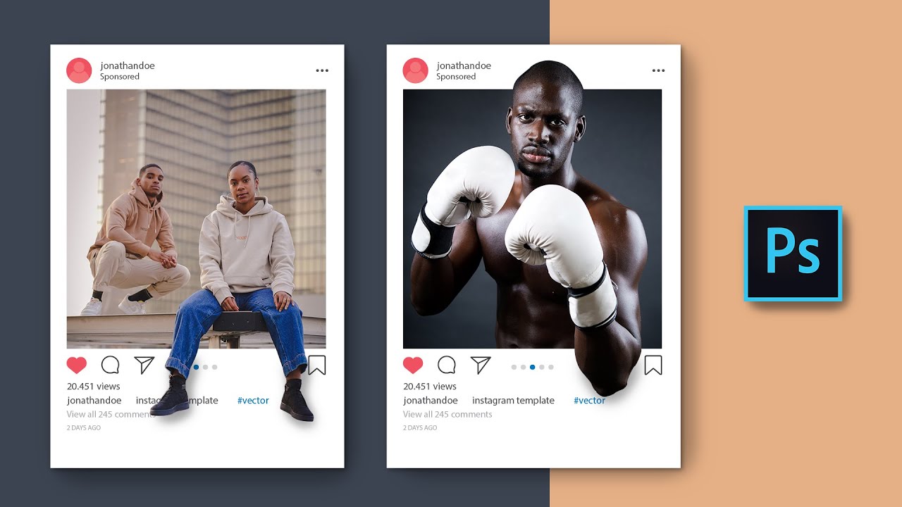 Adobe Photoshop Tutorial - Creative social media post ideas (facebook, Instagram, twitter....)