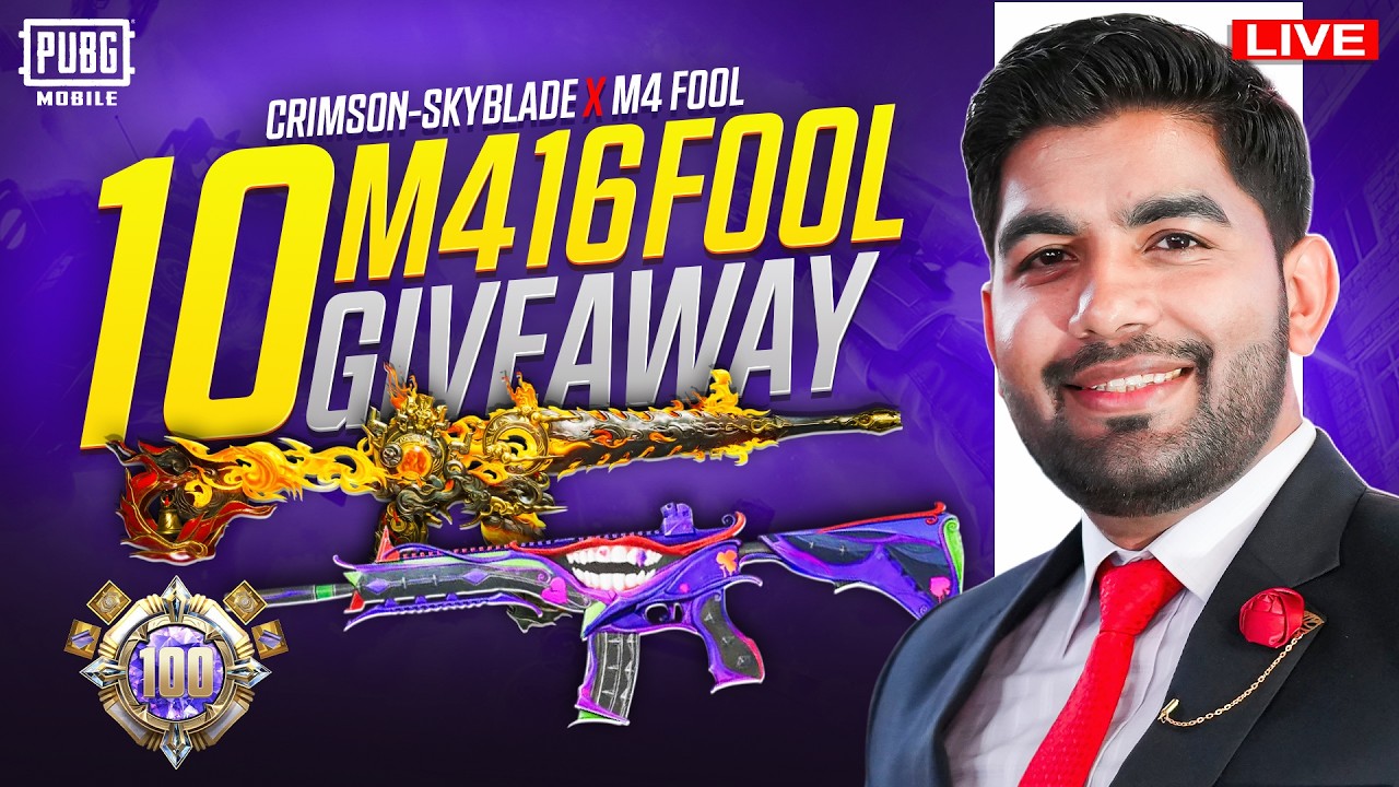 Fool M416 & Crimson Skyblade M416 Giveaway |🔥 PUBG MOBILE Live 🔥