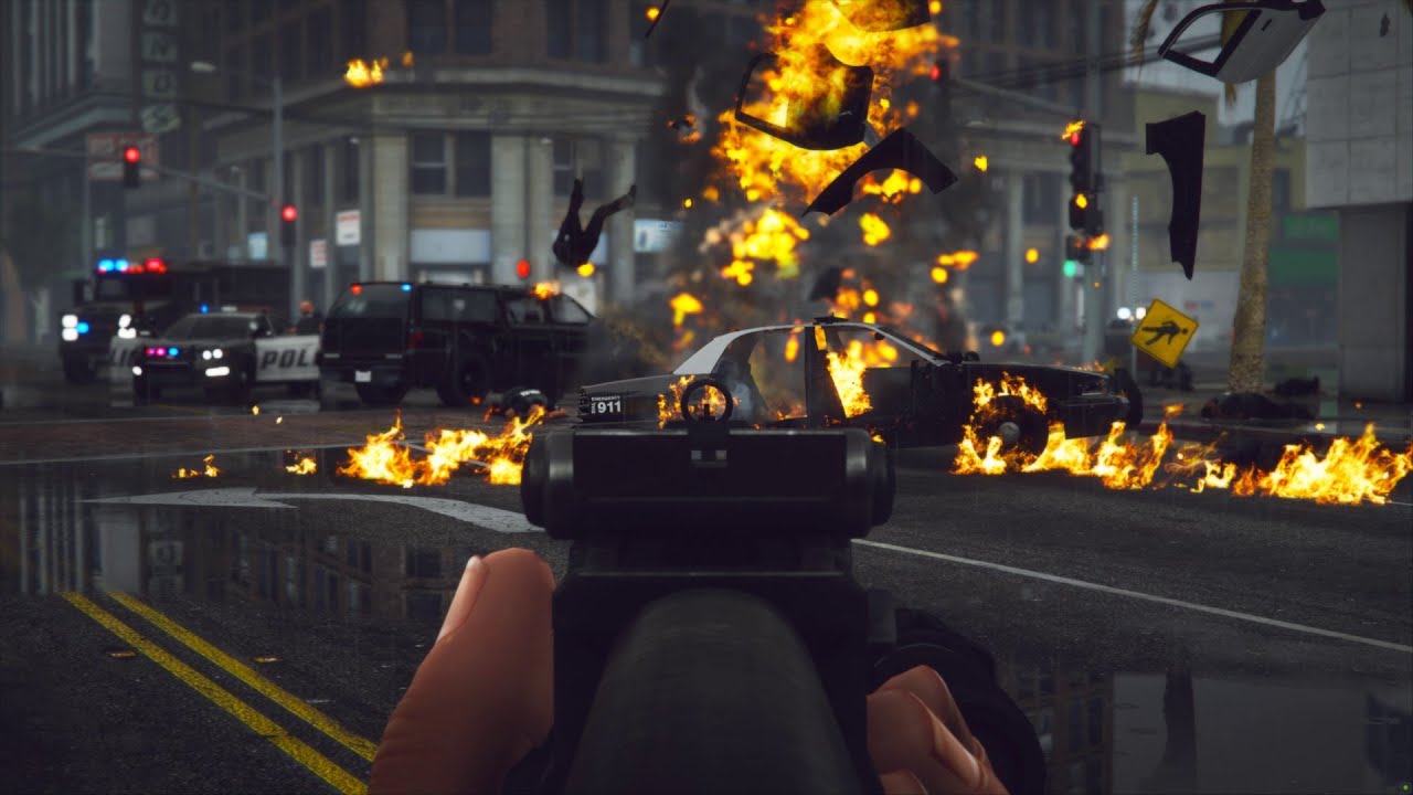 GTA 5 First Person Shootout Action Gameplay! ⁴ᴷ⁶⁰ Ultra-Realistic Graphics Mod.