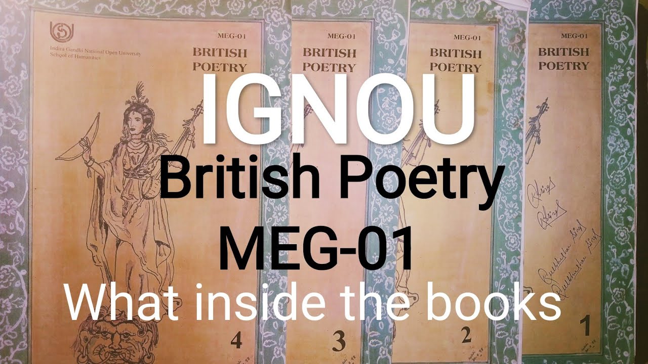 What inside the IGNOU British Poetry (MEG-01) 10-books? || How to read these books?