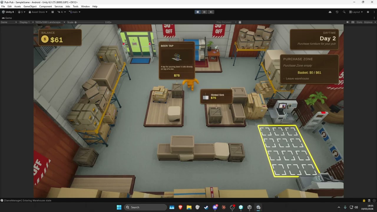 Pouring Pints early gameplay