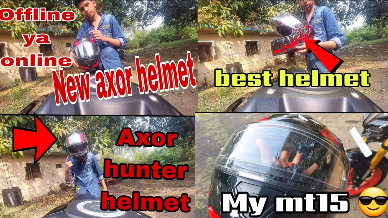 NEW helmet for my bike and me ❤️unbox axor hunter helmet guy NEW helmet aagya Mt15 axor review #mt15