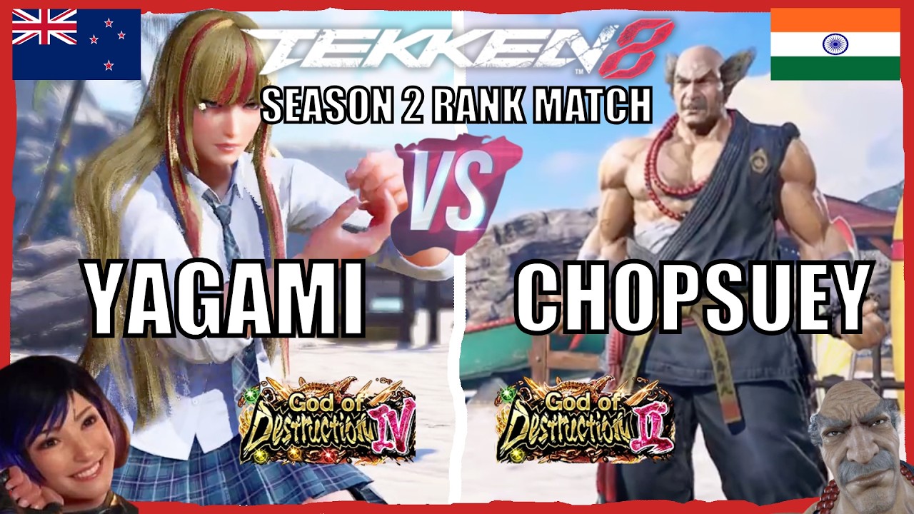 T8 🔥 YAGAMI (Low Ranked Reina) vs CHOPSUEY (Low Ranked Heihachi) 🔥 Tekken 8 Noob Gameplay