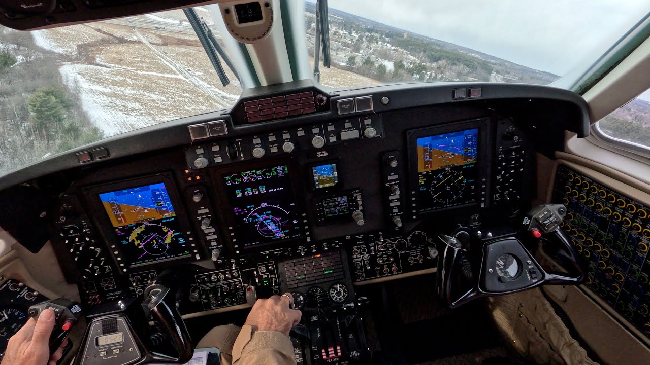 King Air B350 visual approach over unfamiliar terrain