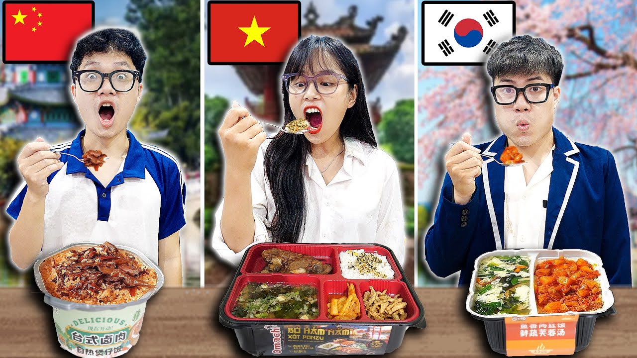 Cuộc Chiến Ăn Cơm Tự Sôi Của Việt Nam - Nhật Bản - Hàn Quốc !! Nước Nào Ngon Nhất ???
